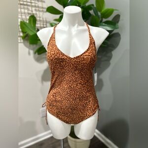 NEW Shade and Shore Women's Side-Tie Plunge One Piece Swimsuit Medium (8-10)